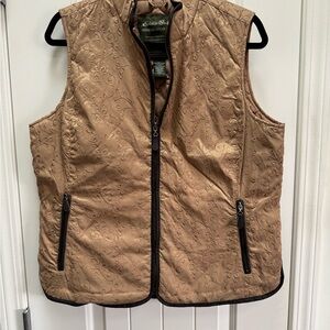 Eddie Bauer Tan Quilted Premium Goose Down with Trim - NWOT